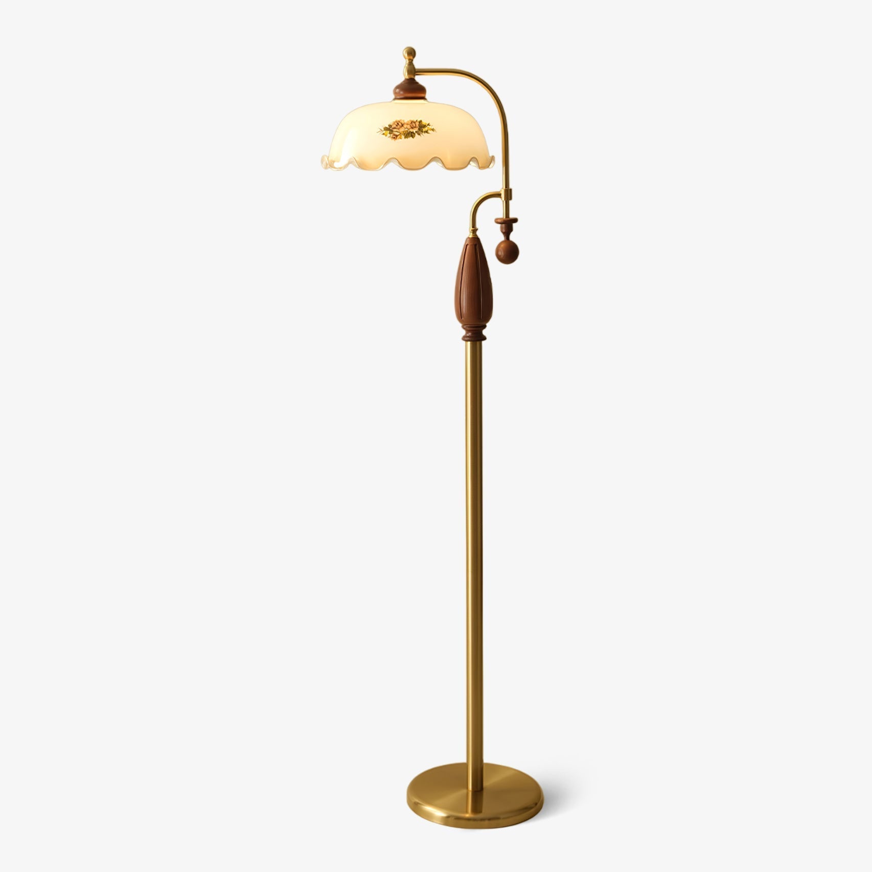 Laurent | Floor Lamp with Frosted Glass and Iron Frame for Living Room