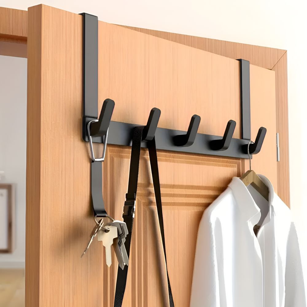 Sylvie | Five Hook Door Rack for Hallway or Bedroom