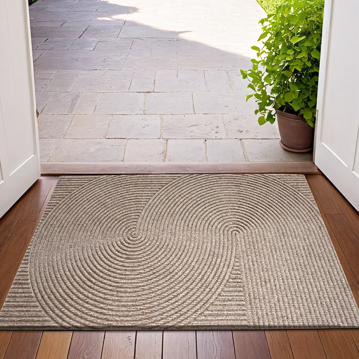 Linnea | Doormat with 3D Groove Design for Hallway