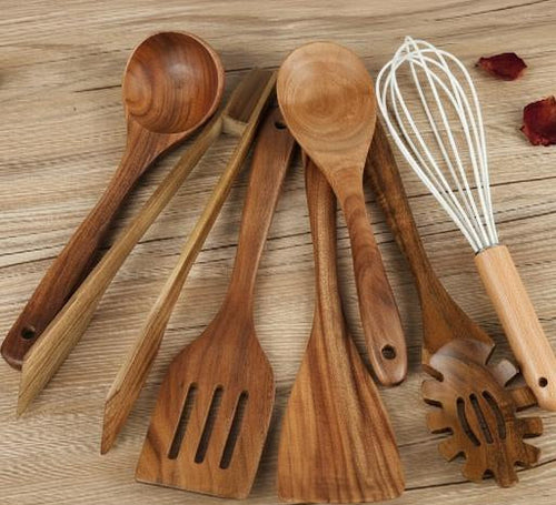 Bastien | Wooden Utensils Set for Non-Stick Cookware & Everyday Cooking