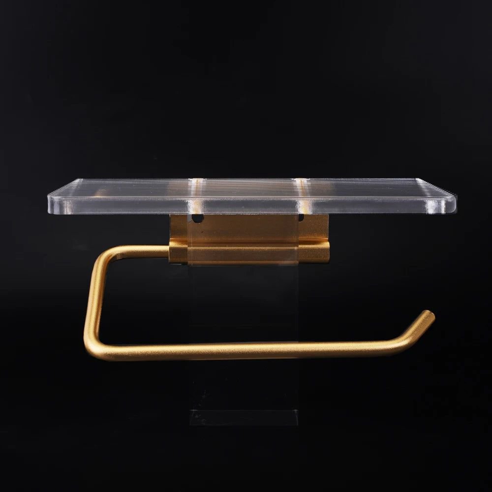 Karin | Wall-Mounted Toilet Paper Holder with Integrated Shelf for Bathroom