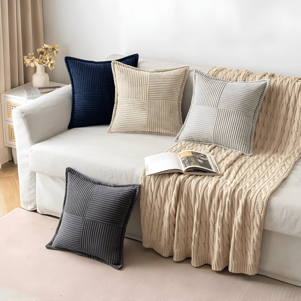 Ovidia | Stain-Resistant Solid Pillow Cover for Sofa or Bed
