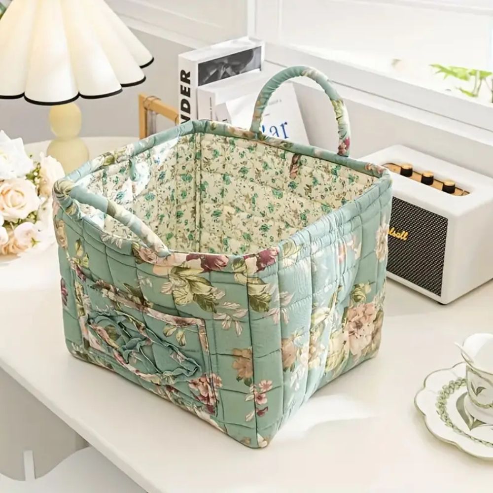 Tommaso | Floral Storage Basket for Bedroom or Living Room