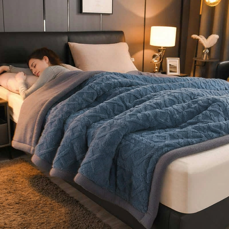 Umberto | Warm Weighted Blanket in Textured Fleece for Bedrooms