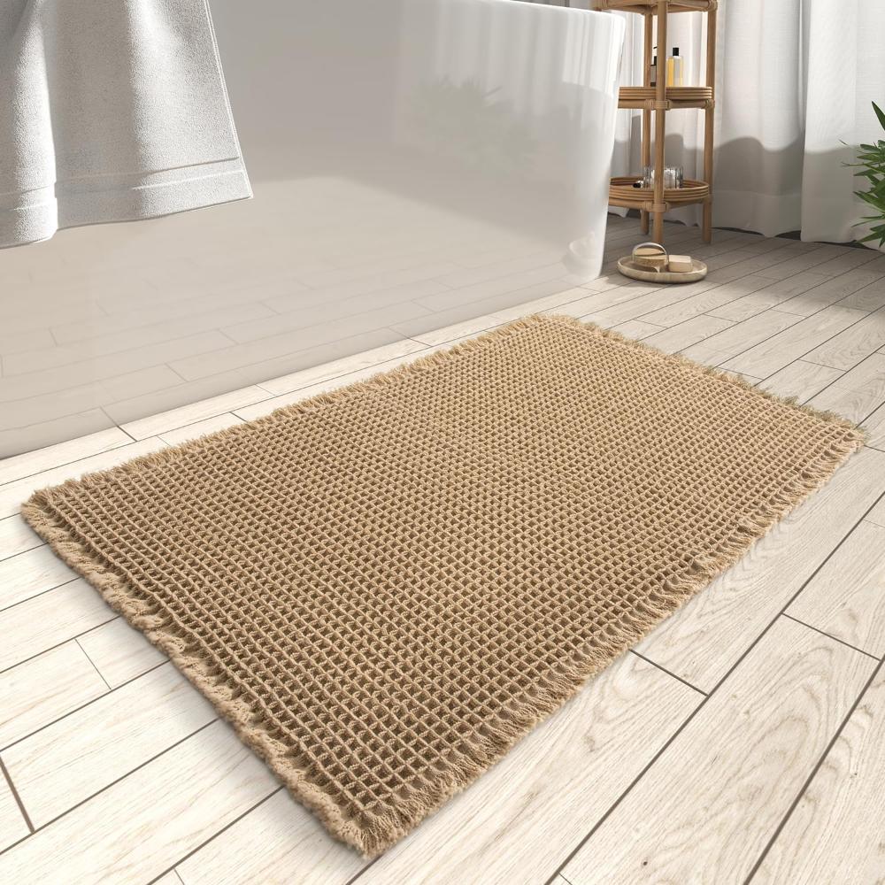 Edouard | Absorbent Anti Slip Mat with Microfibre Waffle Texture for Bathroom
