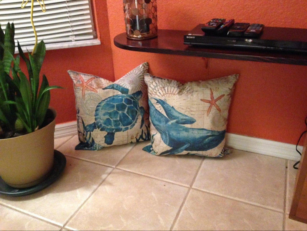 Larissa | Sofa and Chair Cushions with Sea Life Motif