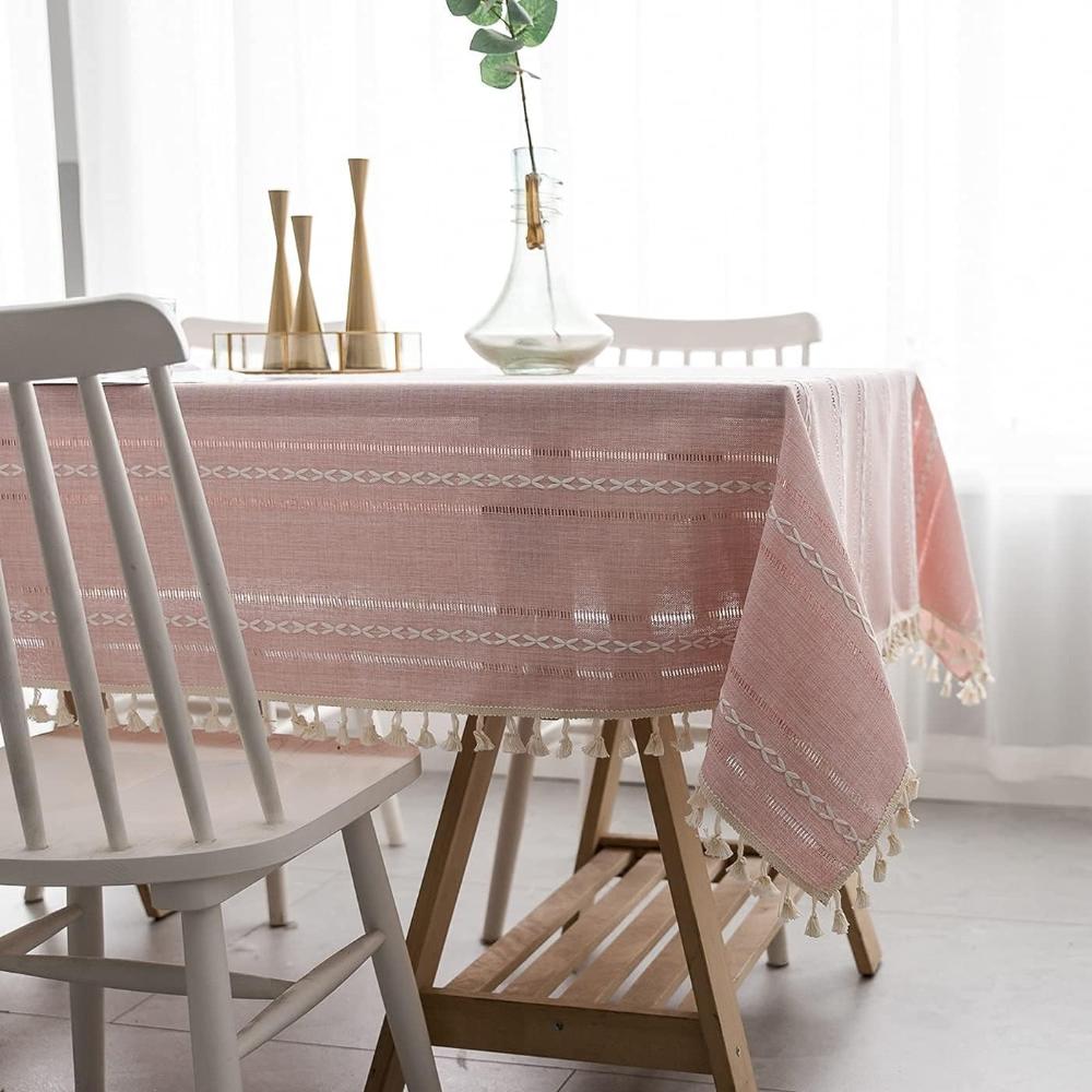 Isabeau | Striped Cotton Linen Tablecloth for Kitchen and Dining