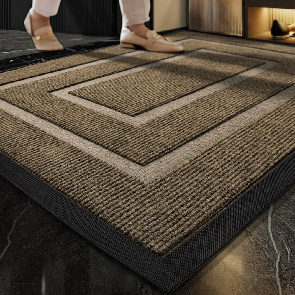 Estelle | Curved Thread Line Rug with Non-Slip Rubber Backing
