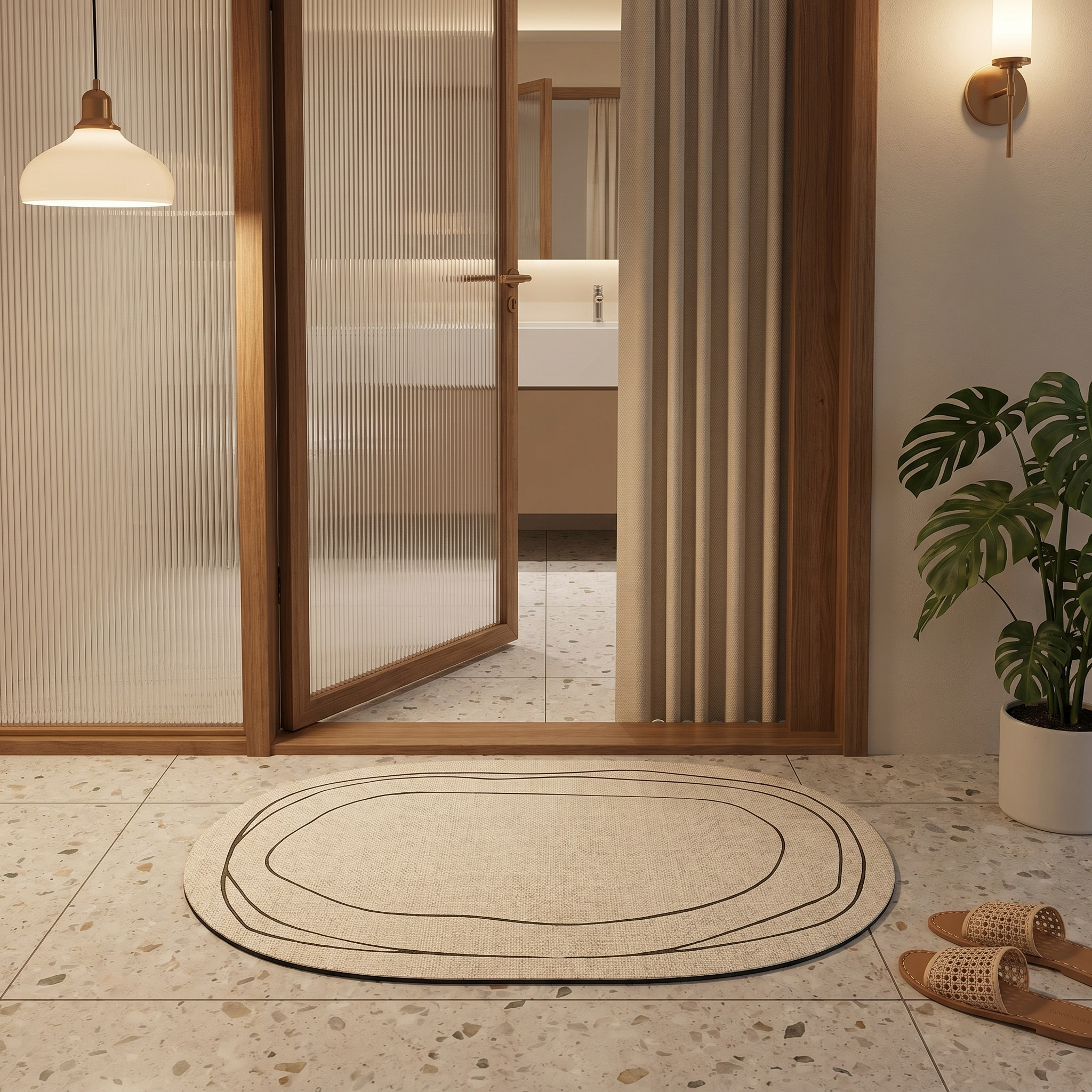 Léa | Abstract Pattern Floor Mat for Bathroom