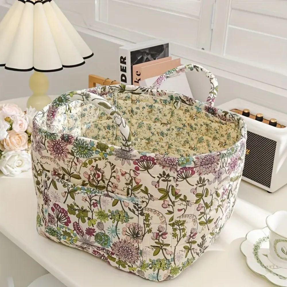 Tommaso | Floral Storage Basket for Bedroom or Living Room