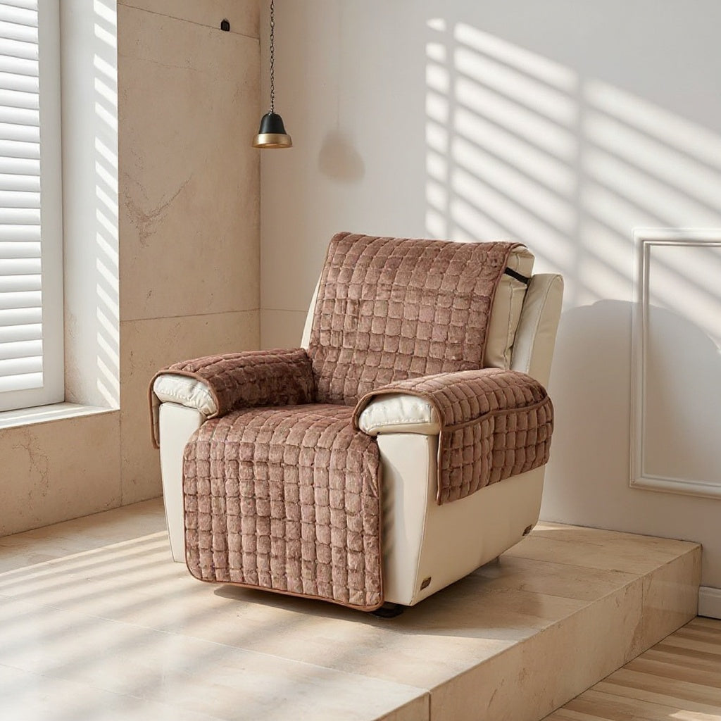 Elias | Recliner Cover in Grid Weave for Living Room