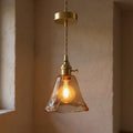 Amelie | Vintage Amber Glass Bell Pendant Light for Kitchen or Dining Room