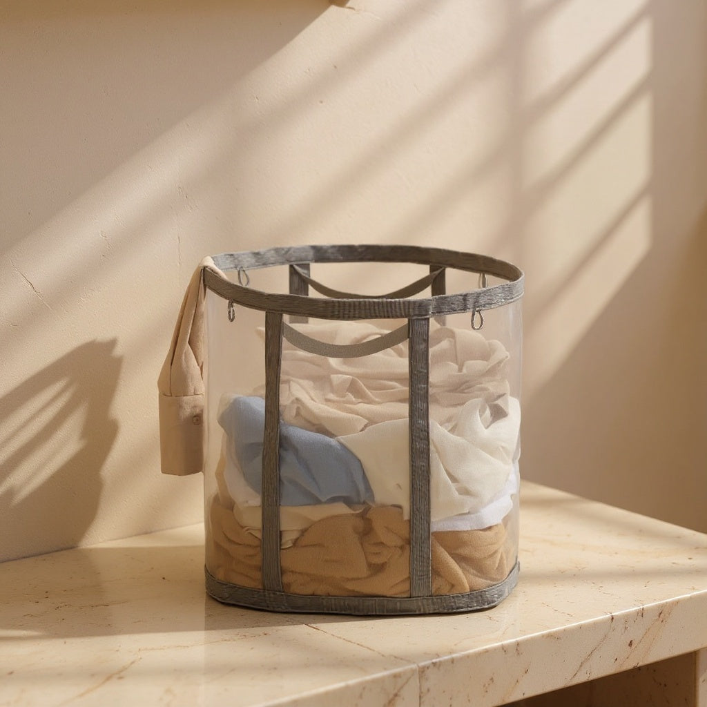 Élise | Foldable Mesh Laundry Basket for Bathroom or Utility Room