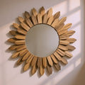 Élise | Rustic Sunburst Wooden Mirror for Hallway or Bedroom