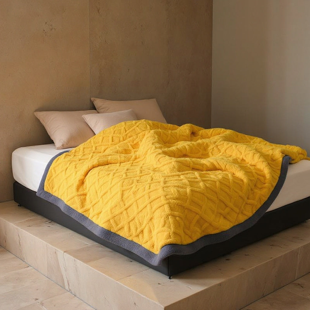 Umberto | Warm Weighted Blanket in Textured Fleece for Bedrooms