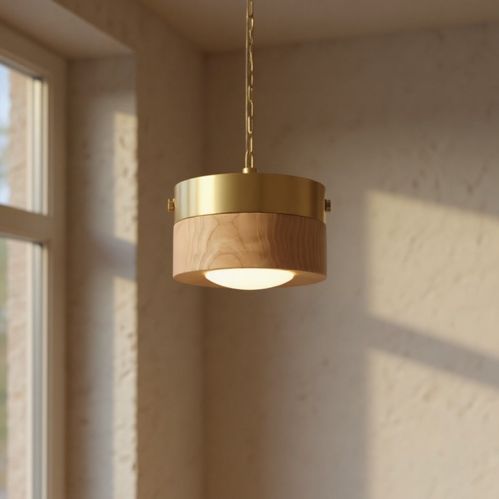 Soren | Walnut Ceiling Lamp with LED Spotlight for Modern Interiors