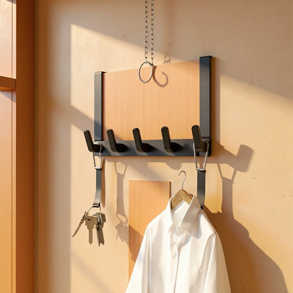 Sylvie | Five Hook Door Rack for Hallway or Bedroom