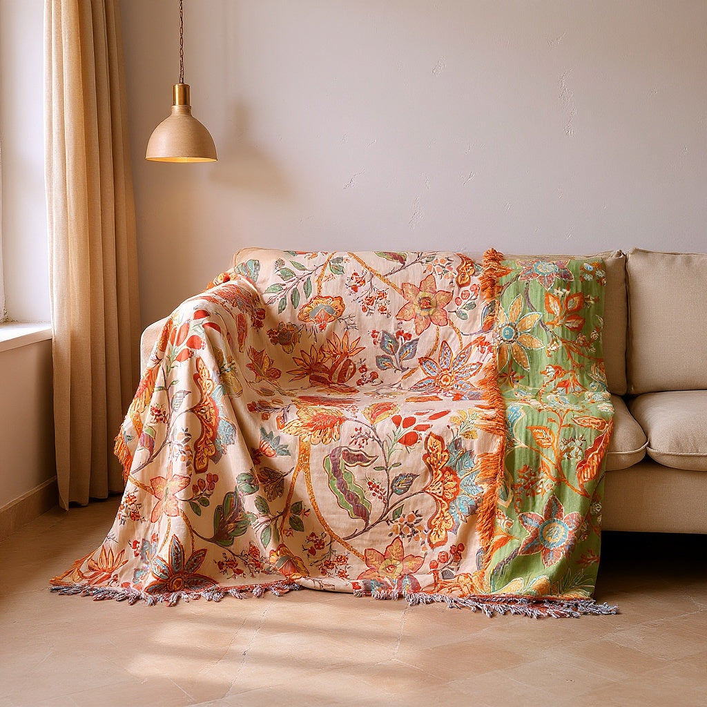 Leonie | Boho Floral Sofa Cover for Living Room Comfort