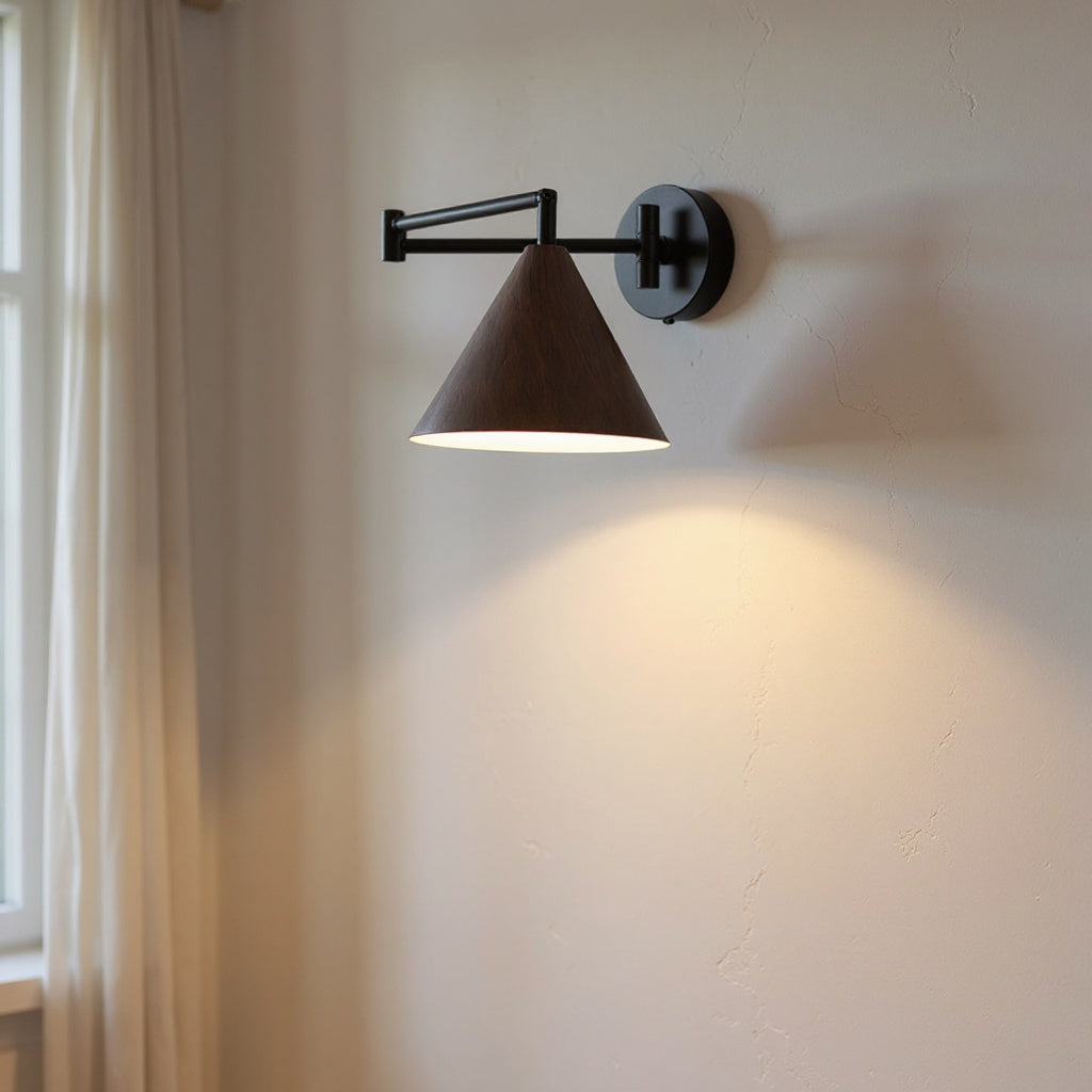 Linnea | Minimalist Wall Lamp in Walnut for Bedroom or Hallway