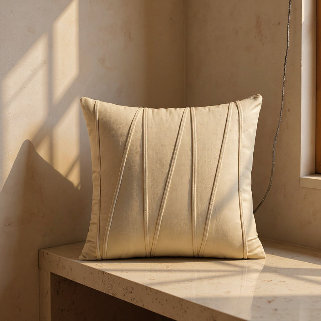 Luca | Wave Design Velvet Pillow Cover for Living Room