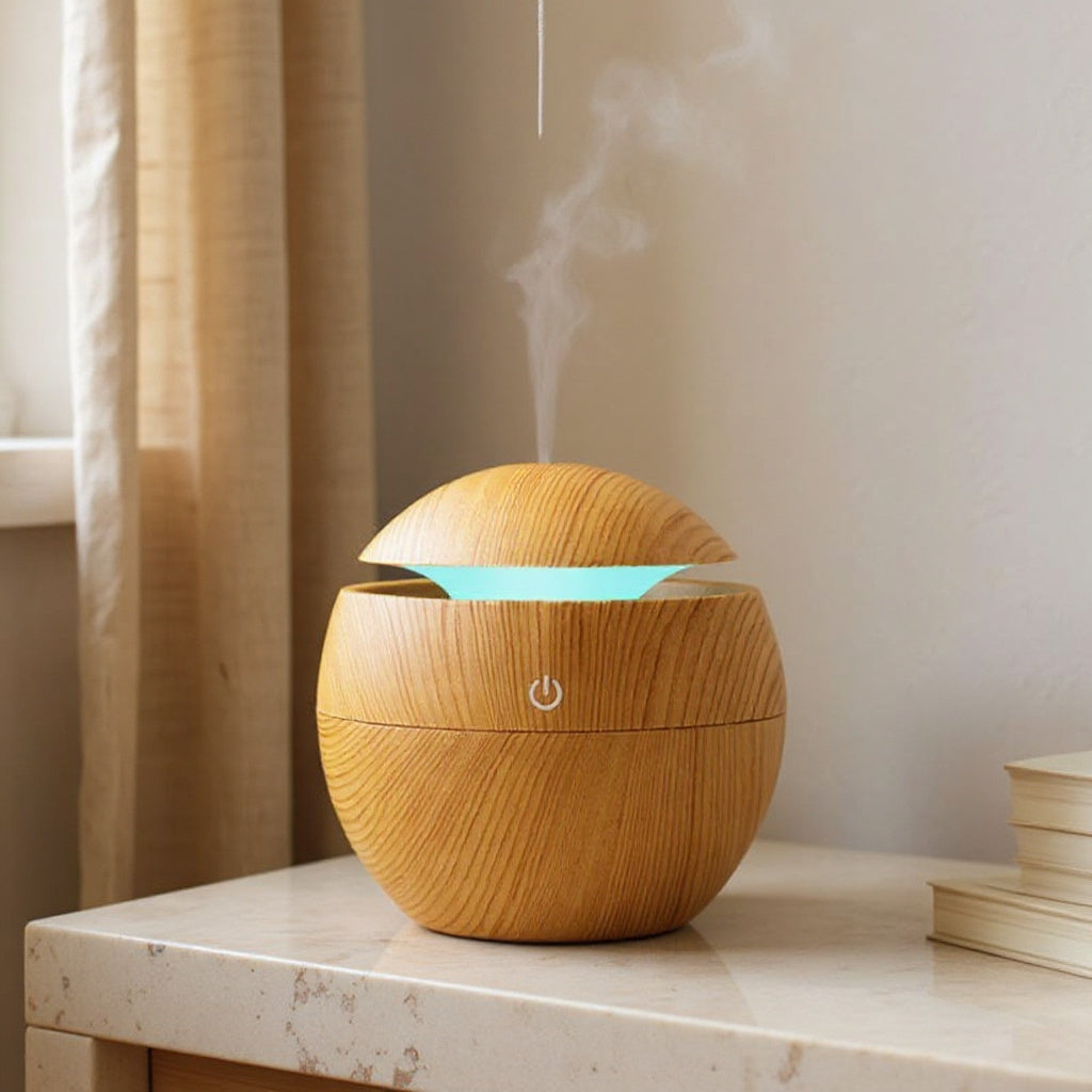 Alva | Wooden Humidifier with LED Light for Bedroom