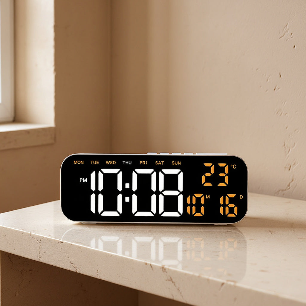 Faustine | Digital Alarm Clock with LED Display for Bedside