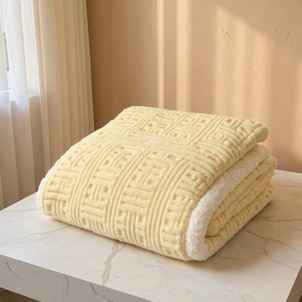 Birgit | Warm Weighted Blanket in Textured Fleece for Bedroom