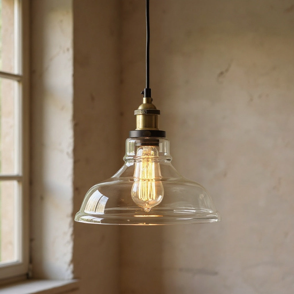 Léon | Vintage Glass Pendant Light for Kitchen or Dining Room