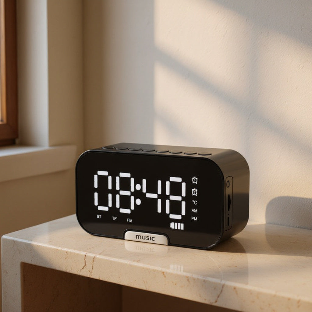 Costanza | Digital Alarm Clock with Mirror Display for Bedroom