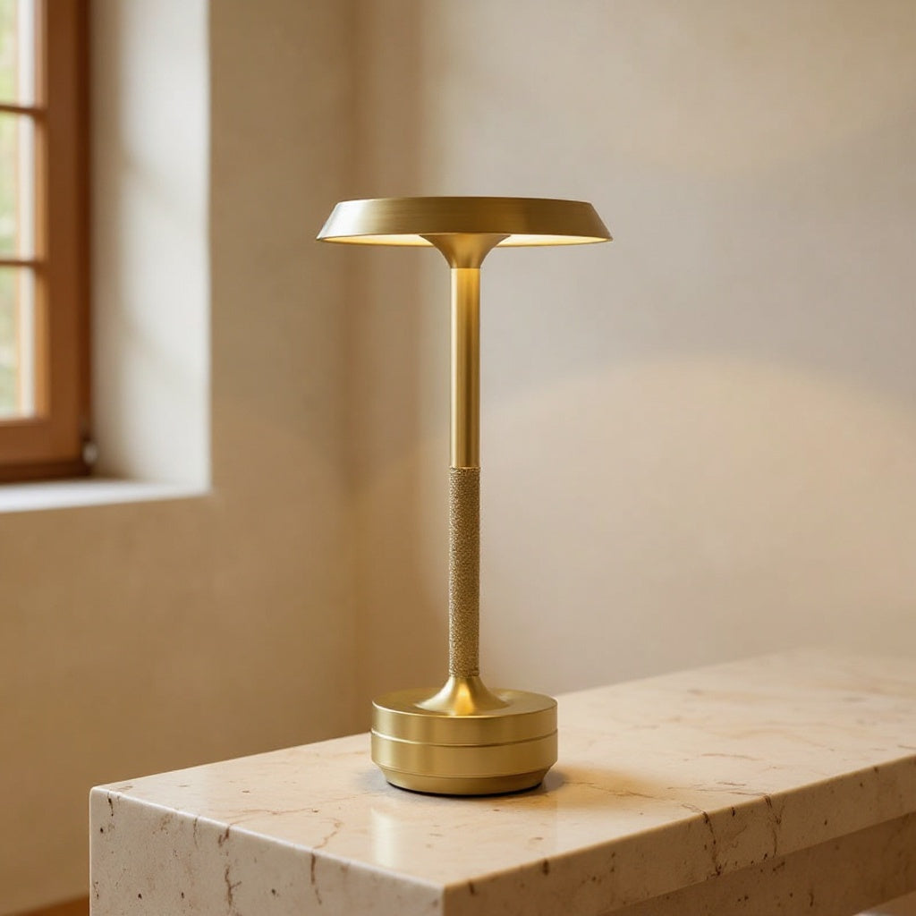 Signe | Rechargeable USB Table Lamp with Touch Sensor in Gold and Black