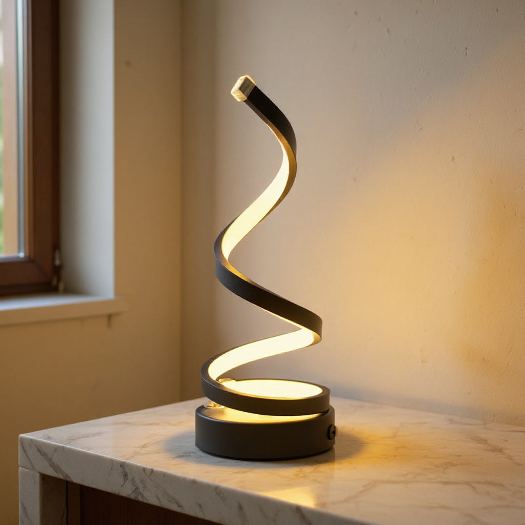 Odette | Spiral LED Table Lamp for Bedroom and Living Room