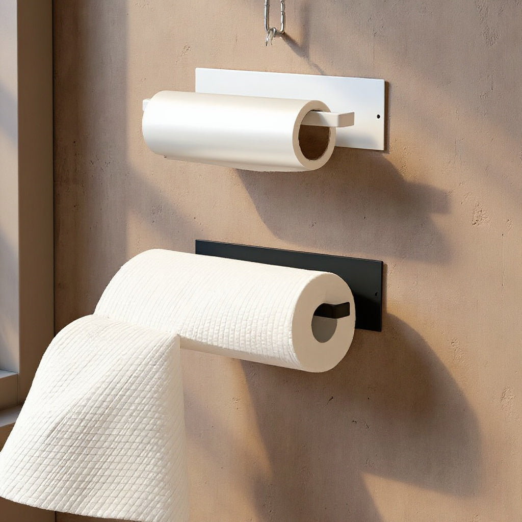 Beatrix | Wall-Mounted Paper Towel Holder in Matte Black or White for Kitchen