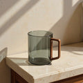 Flore | Borosilicate Glass Mug with Walnut Handle for Tea and Coffee