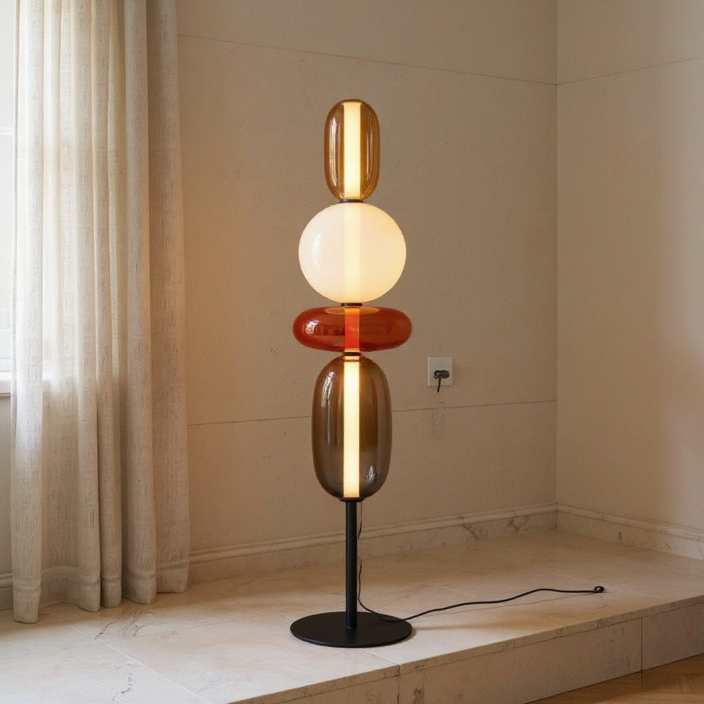 Siena | Modern Floor Lamp with Sculptural Glass Detail