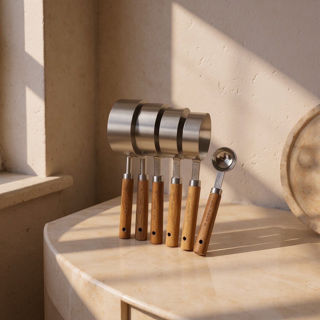 Margaux | 8-Piece Baking Set with Oak Handles for Kitchen Prep