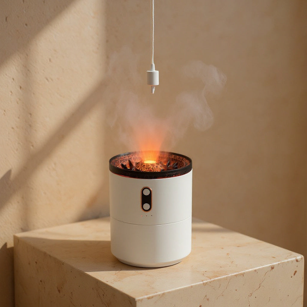 Greta | Humidifier with Volcanic Flame Mist Effect for Bedroom or Desk