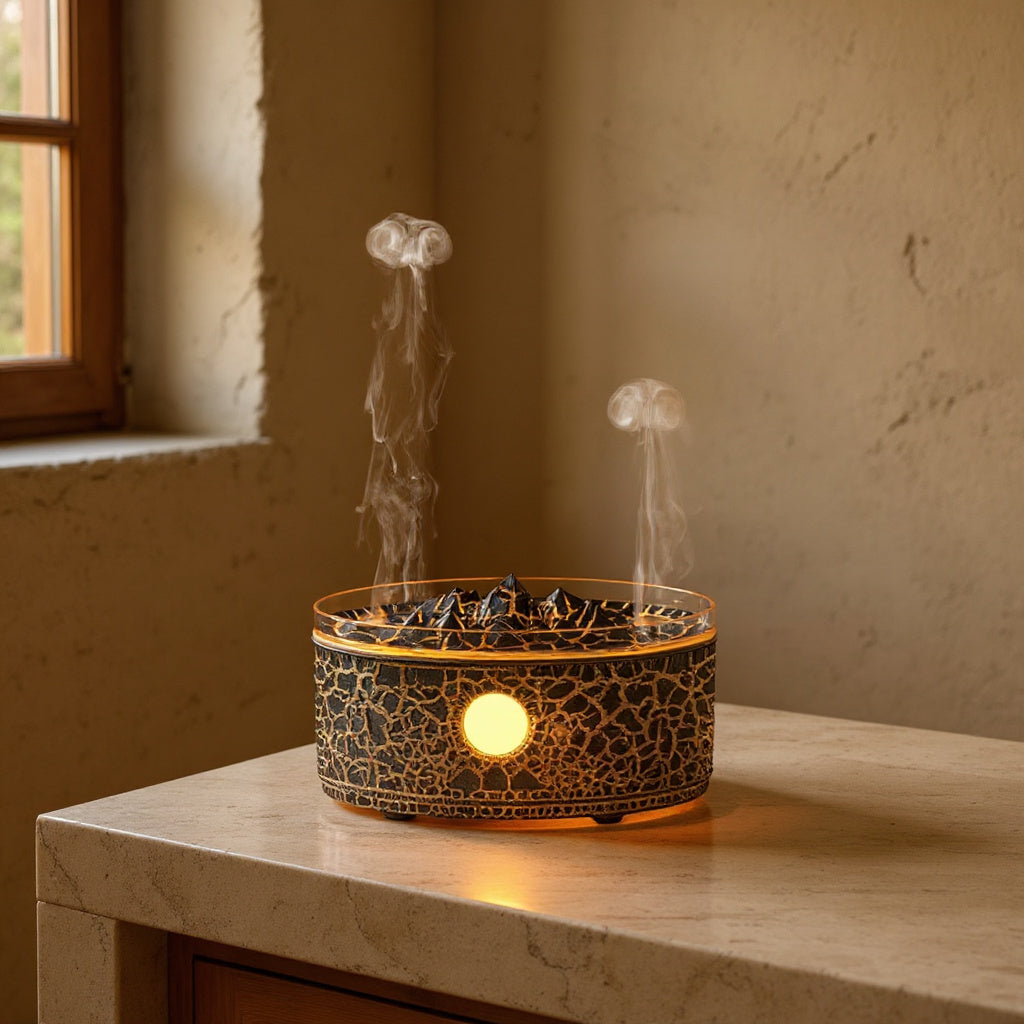 Merete | Volcano Mist Diffuser with Cracked Glaze for Bedroom