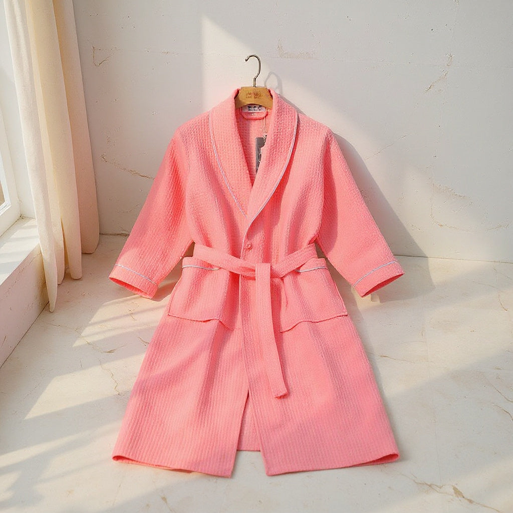Lucia | Waffle Cotton Bathrobe for Bathroom and Bedroom