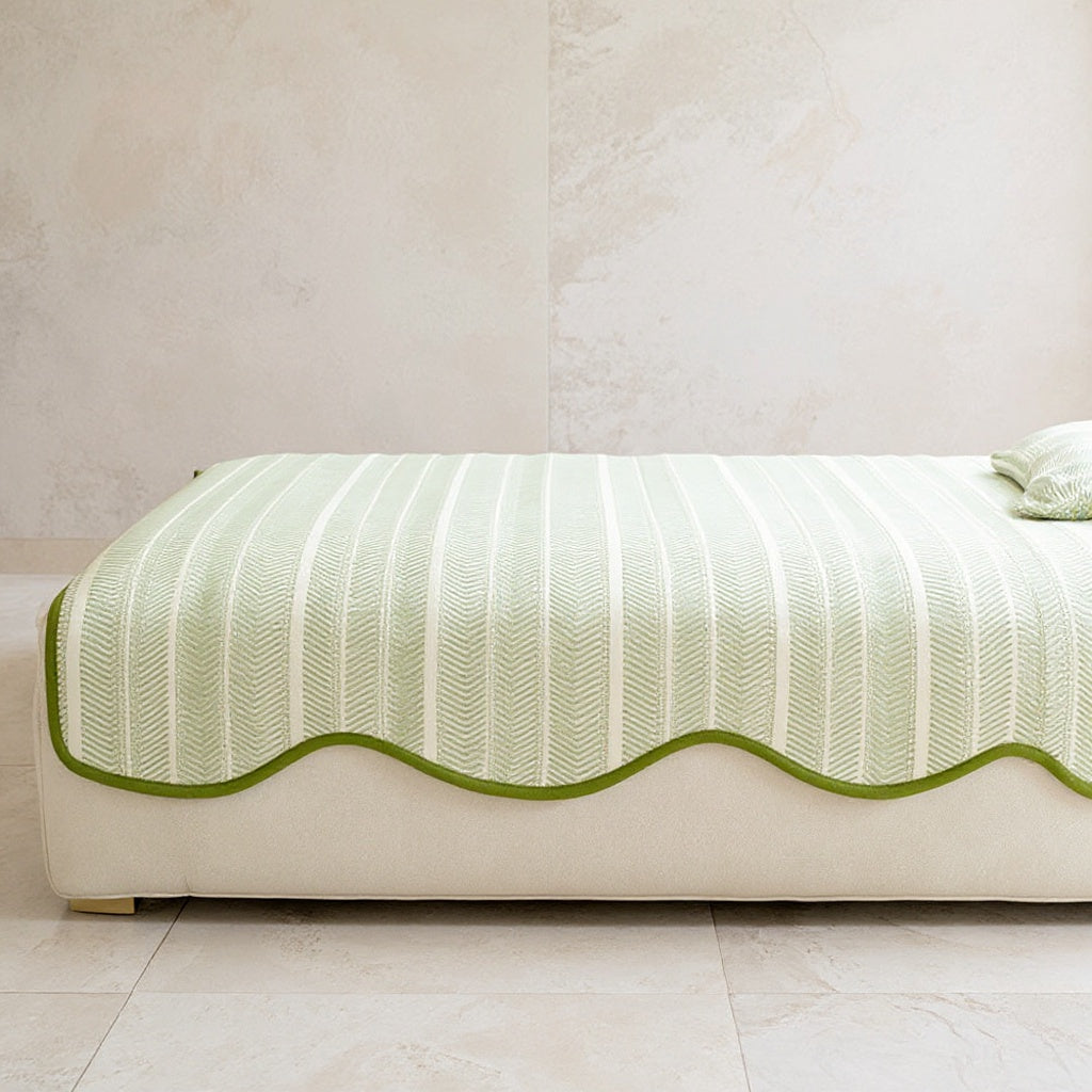 Bellamy | Edge Sofa Cover with Herringbone Scallop Detail