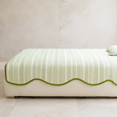 Bellamy | Edge Sofa Cover with Herringbone Scallop Detail