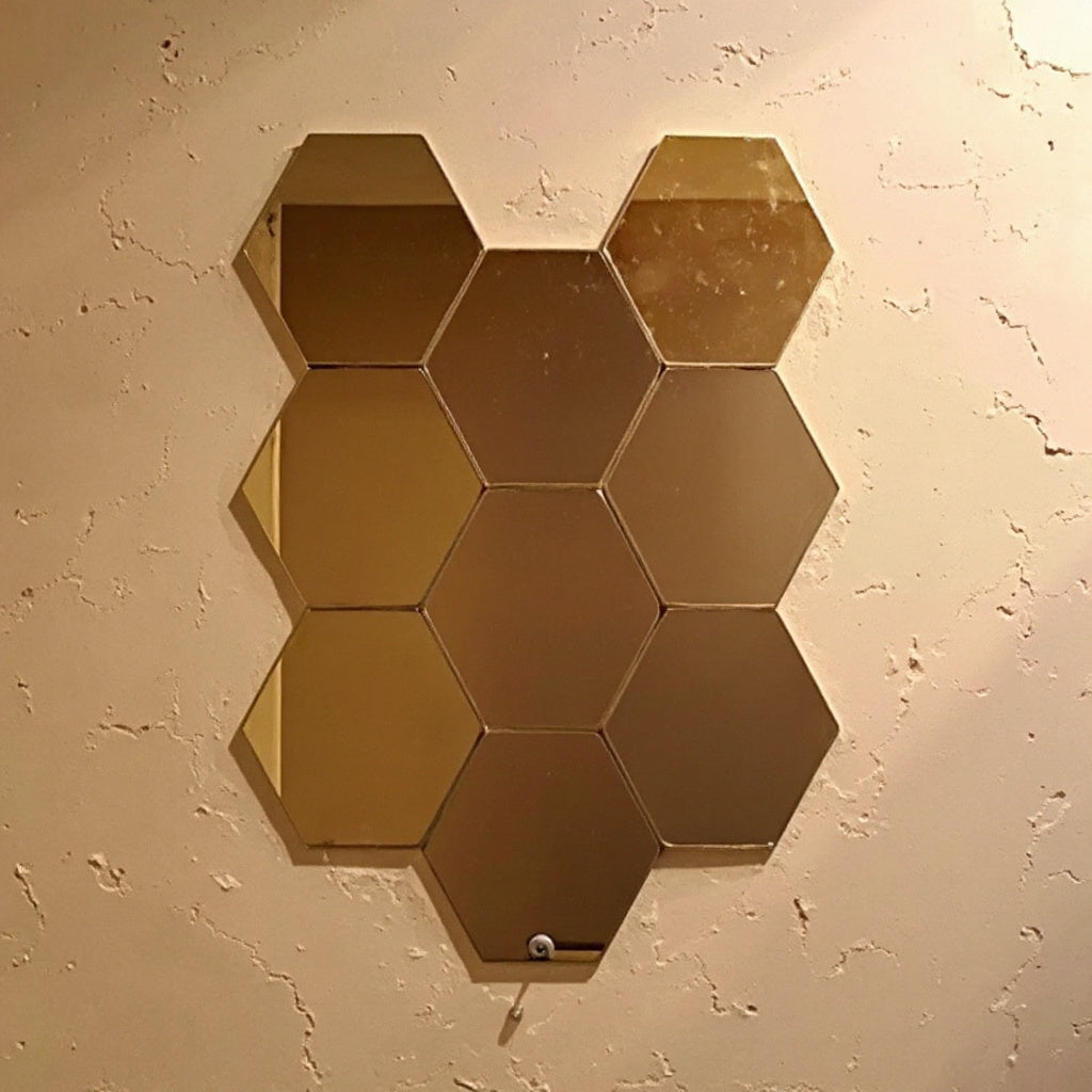 Freja | Hexagon Mirror Wall Stickers for Living Room or Hallway