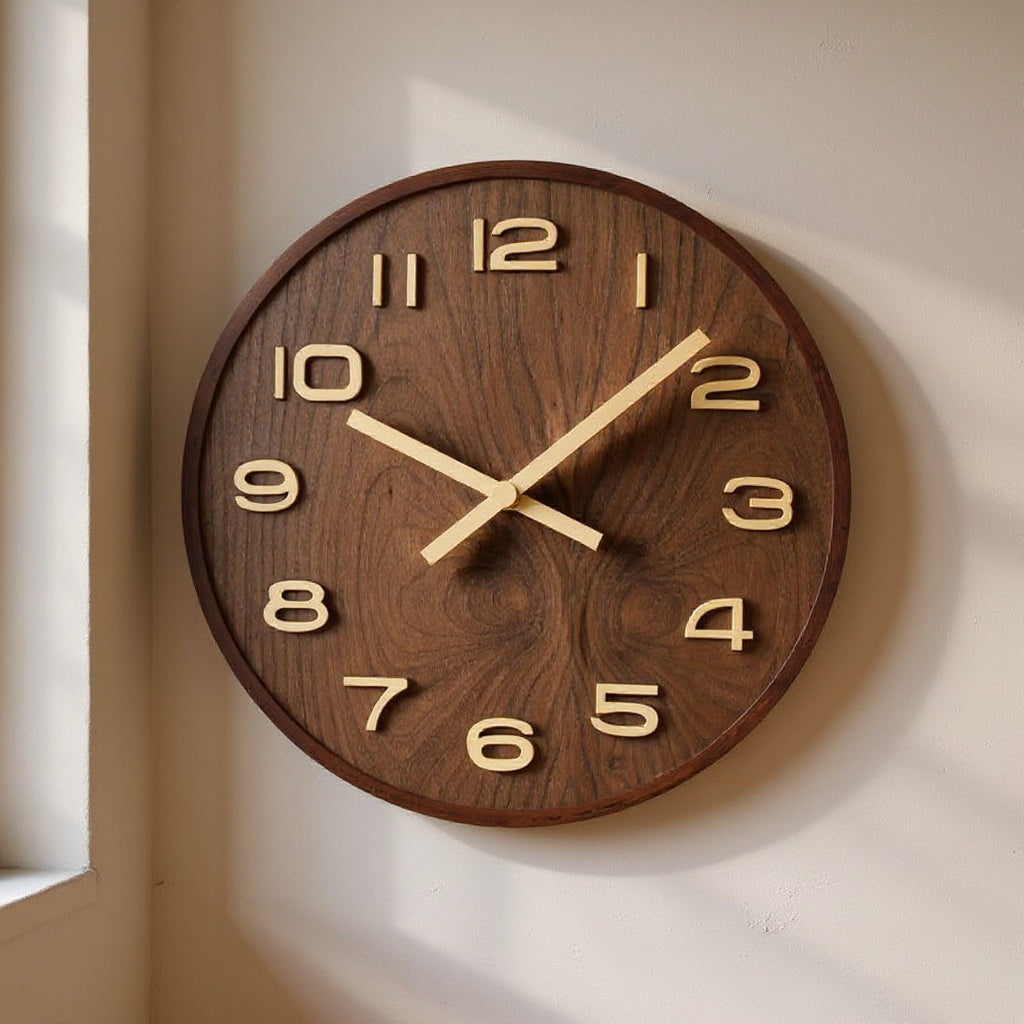 Marlowe | Wooden Wall Clock for Modern Living Spaces