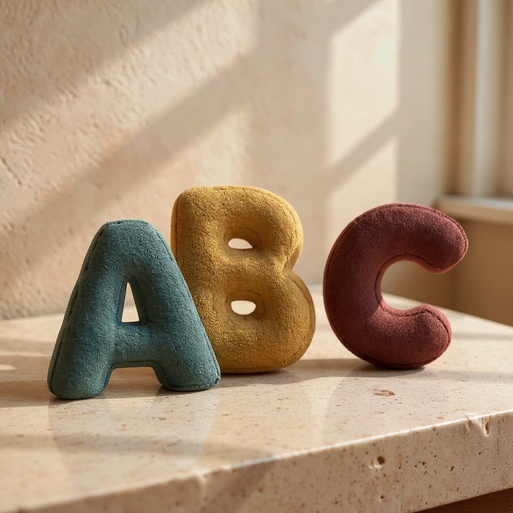 Raffaele | Alphabet Pillow with Velvet Letters A to Z