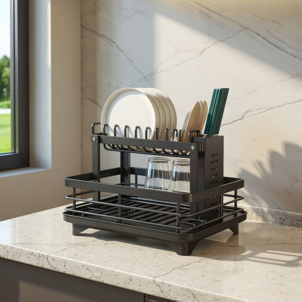 Lavinia | Kitchen Dish Dryer Rack with Drainage Tray