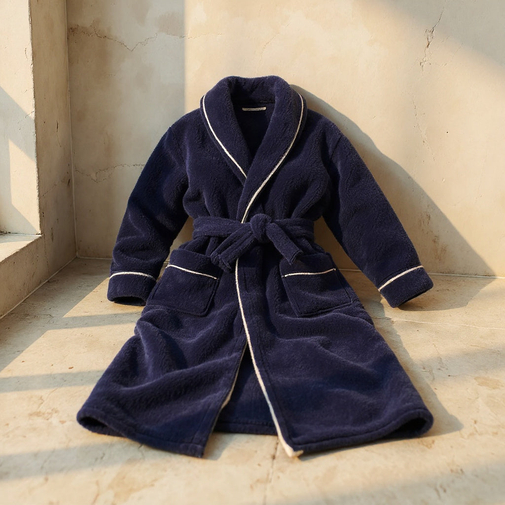 Wilhelmina | Flannel Bathrobe with Shawl Collar for Relaxation